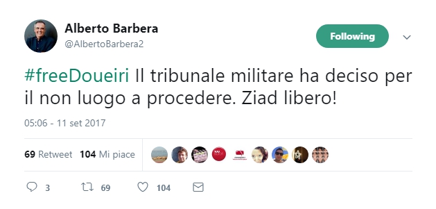 Ziad Douieri è stato rilasciato dopo l'arresto al rientro da Venezia 74