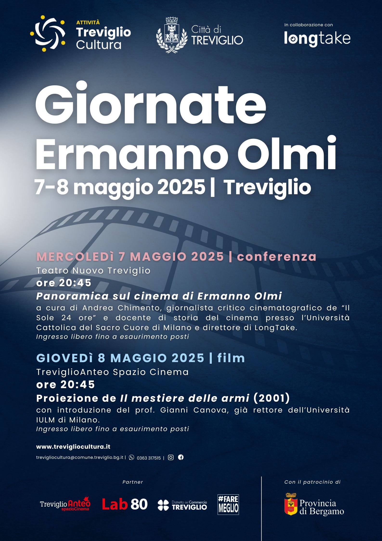 Treviglio celebra Ermanno Olmi: due giornate di cinema per rendere omaggio al maestro – 7 e 8 maggio 2025 – Treviglio